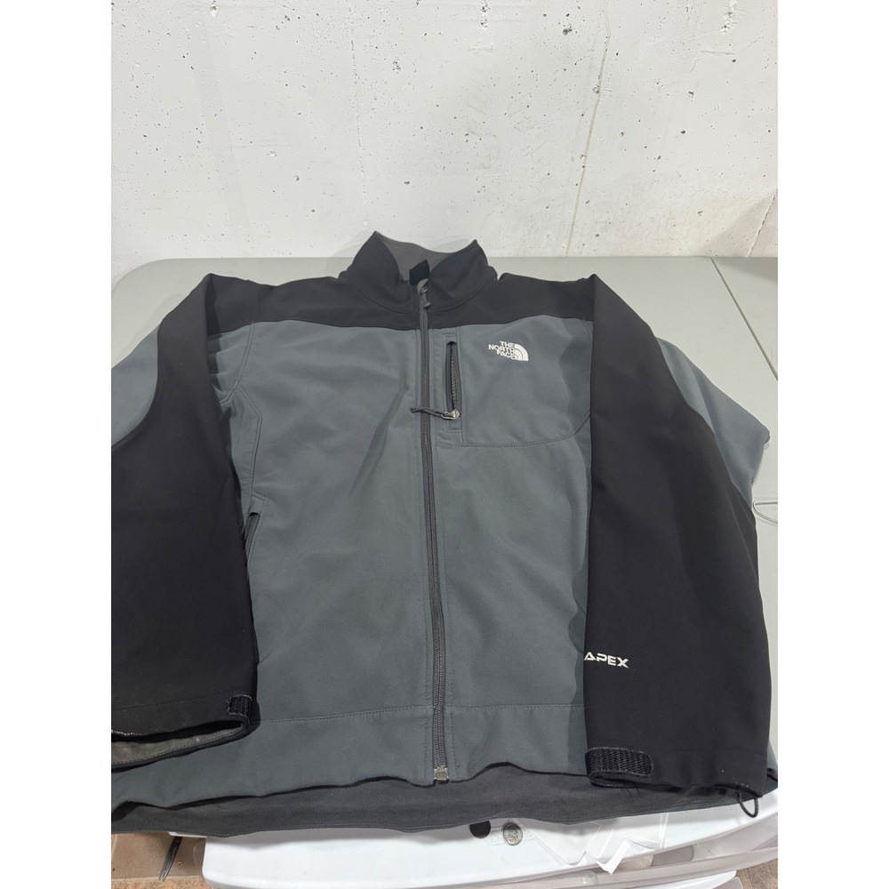 The North Face‎ Apex Bionic Softshell Jacket Mens Grey Black Full Zip Windproof